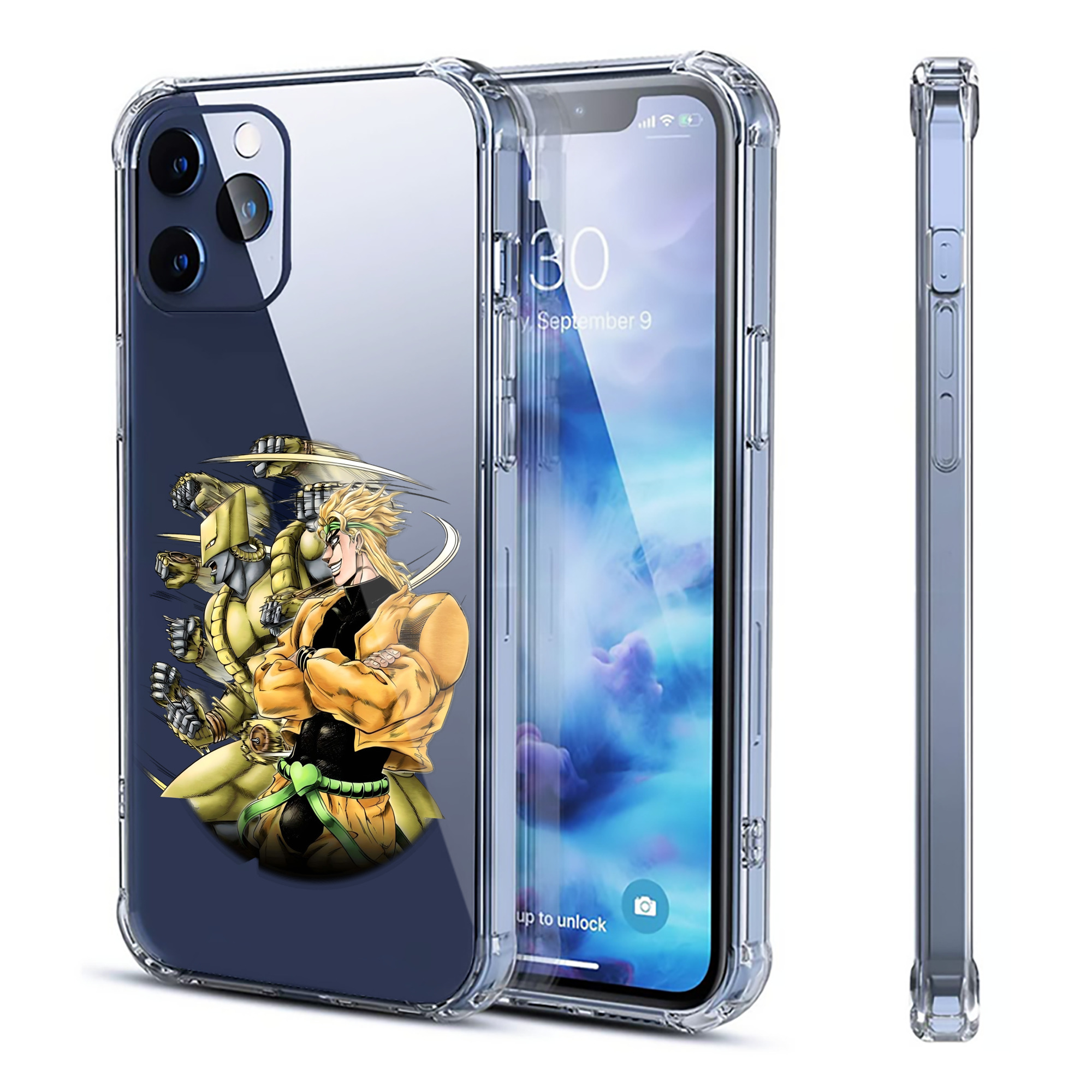 （画像用） ジョジョの奇妙な冒険 ディオ?ブランドー JoJo's Bizarre Adventure Dio Brando 【iPhone 12シリーズ対応】透明スマホケース（クリアソフトケース）